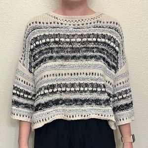 Slouchy neutral (black,cream,gray) sweater. Women’s size small